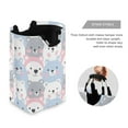 thumbnail image 3 of Cartoon Bears in Different Colors Laundry Basket with Handles Foldable Laundry Hamper Freestanding Washing Bin 50L, 3 of 7