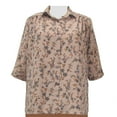 thumbnail image 1 of A Personal Touch Women's Plus Size 3/4 Sleeve Button-Up Blouse with Shirring - Tan Serena - 5X, 1 of 2
