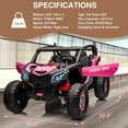 thumbnail image 5 of Eastvita 24V 2-Seater UTV Ride-On Car, 4WD, 4x75W Motors, Music, Lights, Pink, 5 of 6