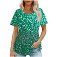 thumbnail image 2 of Otvok Fashionable Women's Casual Short Sleeved Loose Round Neck Solid Color, 2 of 6