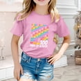 thumbnail image 4 of WMQPNNS 100 Days of School Shirt Unisex Kids Girls Short Sleeve Tops 7 Short Sleeve Crewneck Casual Tops Cute Graphic Tees Toddler Kids Outfits(Size 10-11 Years,Pink), 4 of 4