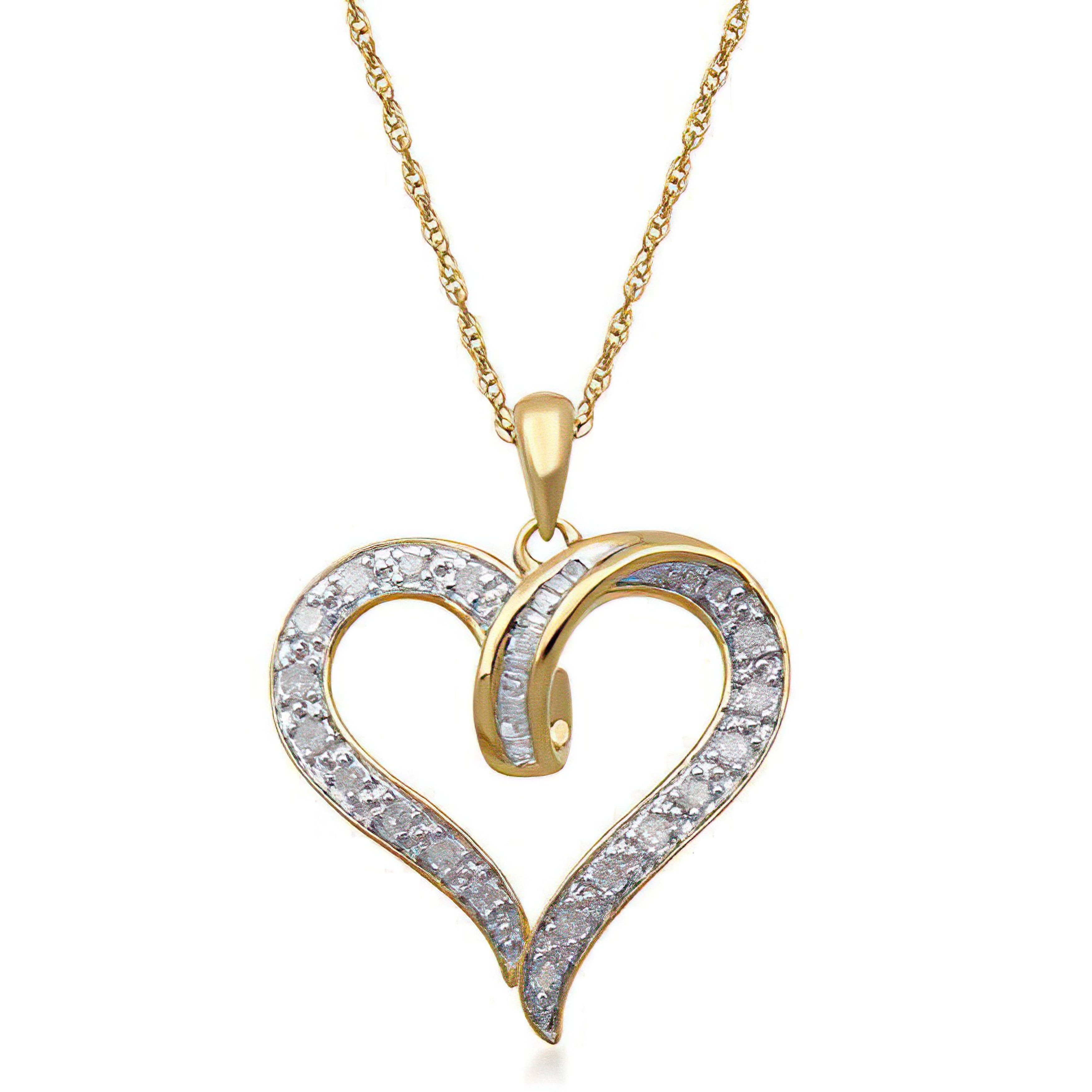 14k Yellow Gold Over Valentine Gift 1.50 Ct Round Diamond Heart Cluster Pendant 