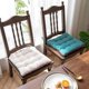 thumbnail image 5 of Nvzi Cojín para silla cuadrado suave con diseño geométrico y lazos con pompones degradados, para jardín, patio, hogar, cocina, oficina (azul, 16 x 16 pulgadas), 5 of 5