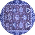 thumbnail image 1 of Ahgly Company Machine Washable Indoor Round Oriental Blue Traditional Area Rugs, 5' Round, 1 of 4