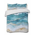 thumbnail image 2 of Aqua Ombre Beach Twin XL Size Down Alternative Comforter, Lightweight Comforter Quilt Bedding Set with Pillow Shams Coastal Nautical Summer Seaside All Seasons Bed Comforter Duvet Insert 68"x98", 2 of 7