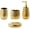 Gold01, variant on Gold Bathroom Accessory Set 4 Piece Ceramic Bath Accessories Sets Complete, Rain- Drop Shaped Bathroom Essential with Toothbrush Holder & Dish, Tumbler, Soap Dispenser Set for Bath Decor