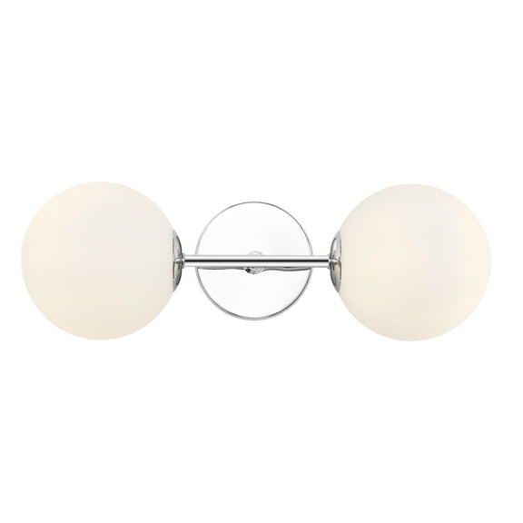 SAFAVIEH Hymn 2-Light LED Chrome Metal Wall Sconce with White Shade