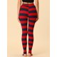 thumbnail image 4 of Allegra K Las polainas del traje de la Navidad de las mujeres imprimieron los pantalones del estribo de la yoga de la cintura elástica de la cintura alta Raya roja azul marino S, 4 of 5