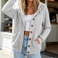 thumbnail image 6 of AnuYalue Button Up Hoodies for Women Lightweight Ribbed Long Sleeve Cardigan Sweater Jacket with Pockets, 6 of 9