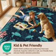 thumbnail image 4 of Design&I 4'x6' Washable Area Rug Flatweave Daily Traffic Ready Turtle Nautical Motif Coral Border Wave Starfish Reef Seashell Ocean Flowing for Dorm Room, Living Apartment, 4 of 7