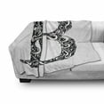 thumbnail image 3 of Letter B Soft Flannel Fleece Throw Blanket, Black and White Abstract Swirls Classic Design Alphabet Uppercase B Print, Cozy Plush for Indoor and Outdoor Use, 50" x 70", Black White, by Ambesonne, 3 of 6