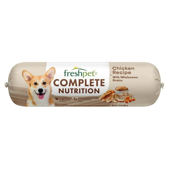 Freshpet Fresh Dog Food, Complete Nutrition Chicken Recipe, Slice & Serve Roll, 1.5 lb.