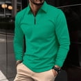 thumbnail image 2 of LWavelet Men's Houndstooth Quarter-Zip Shirt - Subtle Pattern Design, Perfect for Smart Casual & Weekend Plans Mint Green M, 2 of 5