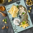 thumbnail image 5 of Sloth Cutting Board, Relaxed Happy Animal Lying and Eating Character Live Slow Phrase, Decorative Tempered Glass Cutting and Serving Board, Large Size, Pale Brown, by Ambesonne, 5 of 5