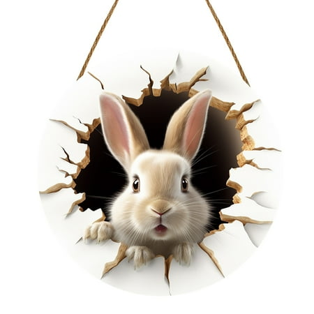 

Bathroom Wall Signs Kids Table Decorations for Living Room And Christmas Home Decorations Hanging Heart Decorations for Home Paper Floral Wall Decorations for Home Easter Bunny Rabbit Hole Door Sign