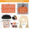 thumbnail image 4 of Heyone 7PCS Fall Decorations for Home - Fall Decor - 3 Fall Signs, 3PCS Blocks (3D Heart-shaped) & 1 Bead Garland, Happy Fall Tiered Tray Decor, Rustic Fall Tabletop Decor, 4 of 5
