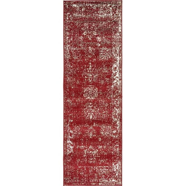 Unique Loom 3134048 2 ft. x 6 ft. 7 in. Casino Sofia Machine Made Runner Rug, Burgundy