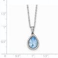 thumbnail image 2 of Primal Silver Sterling Silver Rhodium-plated Polished Created Aquamarine and Cubic Zirconia Necklace, 2 of 4