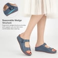 thumbnail image 5 of Ecetana Womens Slide Sandals Leather Wedge Sandals Comfortable Summer Beach Sandals Orthopedic, 5 of 6