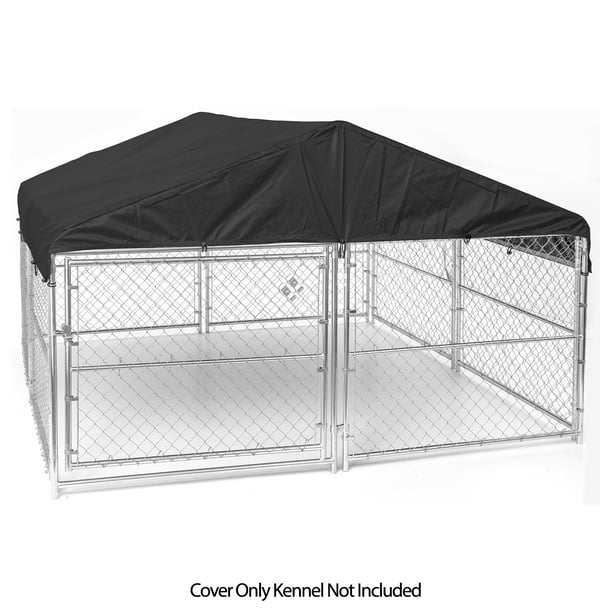 Lucky Dog WeatherGuard Outdoor Dog Kennel Roof Cover, Black, 10'L x 10