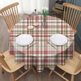 thumbnail image 3 of Multi Color Plaid Checkered Pattern Round Tablecloth 60"x60",Wrinkle Wipeable Table Cloth for Kitchen Dining Room Picnic Patio Party, 3 of 6