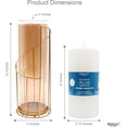 thumbnail image 3 of Hosley 12-Inch High Metal and Glass Hurricane Candle Holder for Votive or Pillar Candles, Indoor and Outdoor Decor, 3 of 9