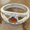 thumbnail image 5 of LBG British Made 925 Sterling Silver Natural Garnet & Cubic Zirconia Womens Anniversary Ring - 33 size options - Size 9, 5 of 7