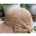 thumbnail image 3 of Minnieouse Lady Summer Sombrero de paja Bowknot Floppy Wide Brim Sun Hats Playa Deporte Ahuecado Plegable De moda para damas adultas Sombreros Negro M (56-58 cm), 3 of 6