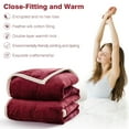 thumbnail image 3 of Eurhowing 70"×80" Flannel Blanket for Couch Bed, Soft Cozy 3-Layer Quilted Plush Throw Blanket, All Season Thick Warm Fleece Blanket, Wine Red, 3 of 9