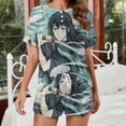 thumbnail image 2 of Demon Slayer Muichiro Tokito Women Pajamas Set Loungewear Sleepwear 2 Piece PJ Sets, 2 of 8