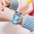 thumbnail image 4 of Qocolhg Watch Fan USB Rechargeable Fan with Comfortable Wrist Strap Portable Mini Fan Watch Built in Colorful LED Change Light, Outdoor Handheld Small Fan Gift for Kids, Blue, Summer Clearance, 4 of 6