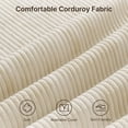 thumbnail image 5 of Aiho 110.2" L-Shaped Modern Modular Sectional Sofa with Movable Ottoman - 3-Seater Cloud Couch, Comfy Corduroy Deep Seat with 2 Pillows for Living Room, Bedroom & Apartment,Beige, 5 of 9