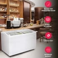 thumbnail image 2 of Frigidaire 9 Cu. ft. Curved Glass Top Display Freezer, 260L Convertible Fridge Freezer with Glass Door and Castor Wheels, White, 2 of 12