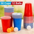 thumbnail image 3 of JUMRHFAN 62PCS Beer Pong Cup Set, Contains 50 Cups and 12 Table Tennis Balls, 500 ml Beer Pong Cups, Reusable Beer Pong Party Cups for Party, Drinking Games, Camping, Birthday, Wedding, 3 of 7