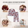 thumbnail image 7 of Salouo Ladybug Pattern Women's Pajamas Set Long Sleeve Button Down Sleepwear Soft Pj Lounge Sets for women 2 Piece Pjs Set with Long Pants-Medium, 7 of 7