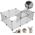 thumbnail image 3 of 6 piezas; negro sin puerta Parque infantil plegable para mascotas Valla de hierro Perrera para cachorros Casa Ejercicio Entrenamiento Cachorro Gatito Suministros para perros espaciales Conejos Jaula, 3 of 4