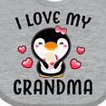 thumbnail image 4 of Inktastic I Love My Grandma with Cute Penguin and Hearts Girls Baby Bib, 4 of 4