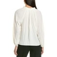 thumbnail image 2 of Elie by Elie Tahari womens  Pleated Tie-Neck Blouse, l, White, 2 of 3