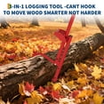 thumbnail image 1 of EDTara Heavy Duty Log Handler, 3-In-1 Steel Logging Tool With Claw and Adjustable Cant Hook for Lifting and Rolling Logs, 1 of 9