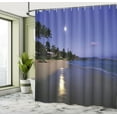 thumbnail image 5 of Ambesonne Tropical Shower Curtain, Moonlight Hawaii Sea, 69"Wx75"L, Navy Sand, 5 of 5