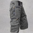 thumbnail image 4 of Pantalones Capri Bolsillos Múltiples Ajuste Relajado Pantalones Cortos Cargo Rectos Ropa De Calle, 4 of 5