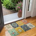 thumbnail image 2 of Bohemian Retro Floral Non-Slip Entryway Door Mat,Boho Indoor Decor Durable Low Plush Door Mat,Washable Welcome Rug for Patio Hallway Home Decor 17x30 Inches, 2 of 7