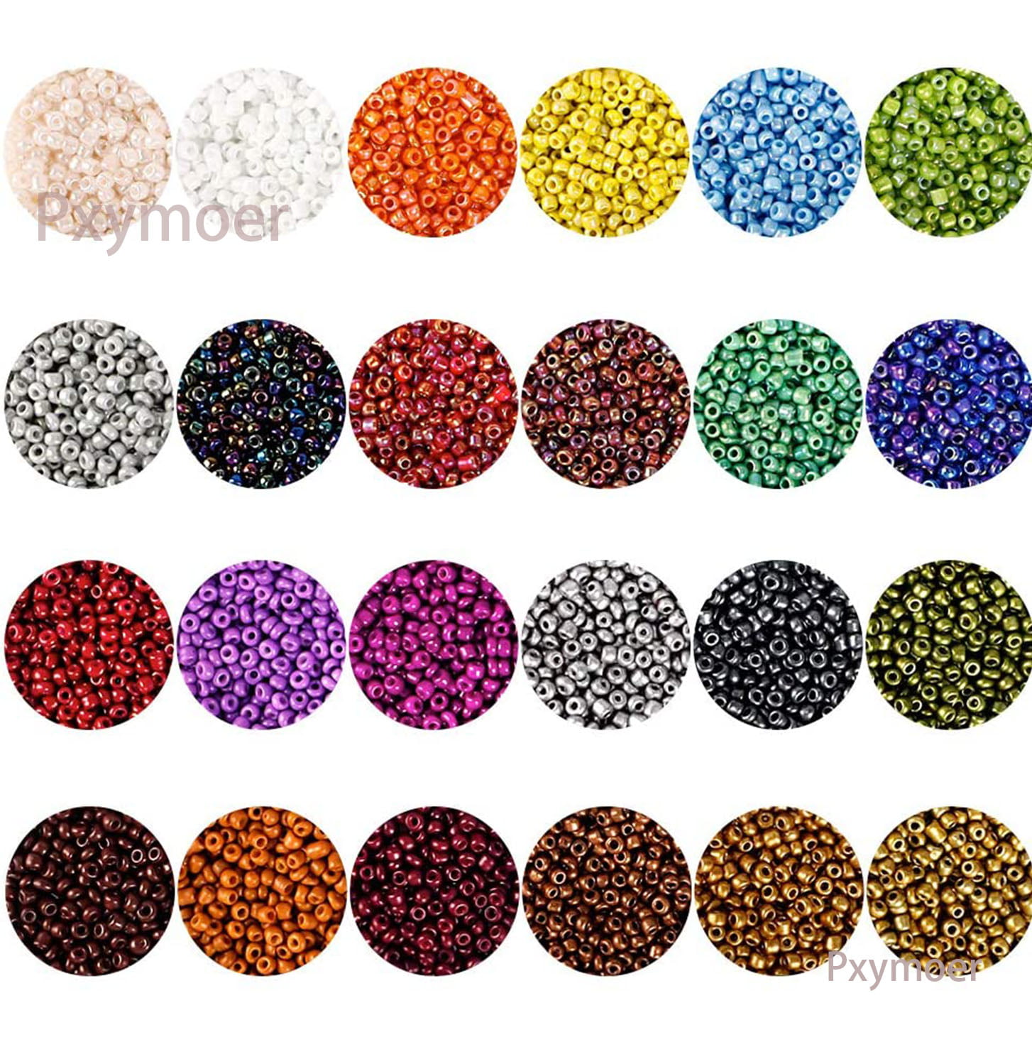Kinearcharms Seed Beads ,30000pcs Seed Beads for Jewelry Making 2mm Glass Beads Craft Set Bracelets Necklace Ring Making Kits with 550pcs