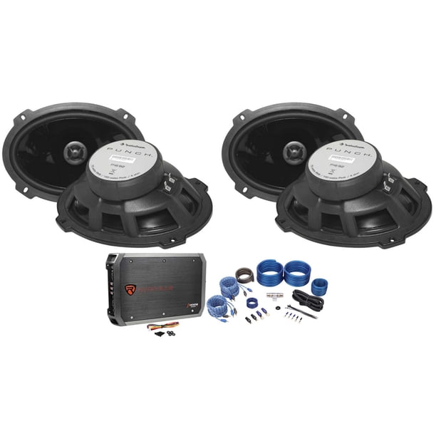 2 Pairs Of Rockford Fosgate P1692 6x9" 3 Way Car Speakers+Amplifier+Amp