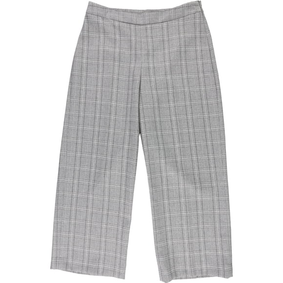 Pantalones recortados casuales a cuadros de Tahari para mujer, gris, 8
