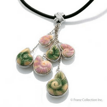 - Franz Porcelain - Rhodium Necklace - Seashell