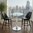 thumbnail image 6 of Starlight Canyon Home Glass Bar Table with Chrome Base – Counter Height Round Cocktail Table, 6 of 6