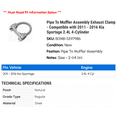 thumbnail image 2 of Line To Muffler Assembly Exhaust Clamp - Compatible with 2011 - 2016 Kia Sportage 2.4L 4-Cylinder 2012 2013 2014 2015, 2 of 2