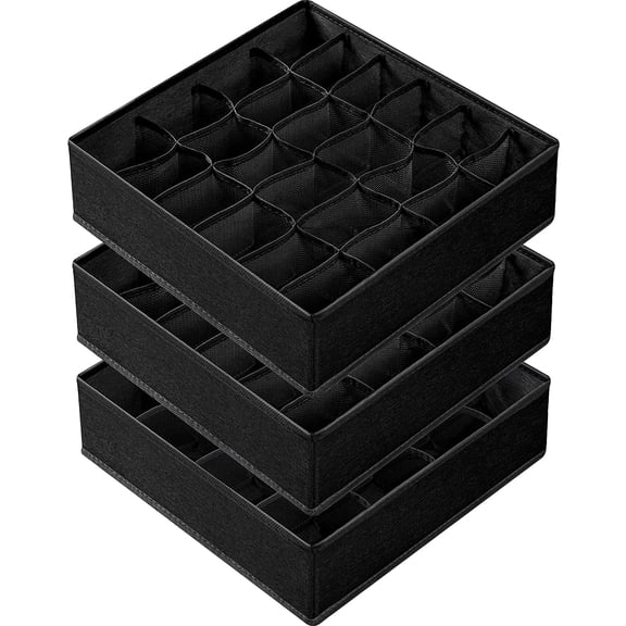 Paquete de 6 separadores organizadores de cajones para ropa de bebé, organizadores de clóset y almacenamiento para recámara, artículos esenciales para recámara, hogar, departamento (negro)