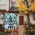 thumbnail image 2 of 1pc, Halloween Schnauzer Party Flag, with Ghost Dress Up, Mummy Dress Up, Witch Costume Party, Ghost Black Castle & Cross Theme Night, Durable Polyester Fabric Outdoor Decoration, Perfect for Garden,, 2 of 6